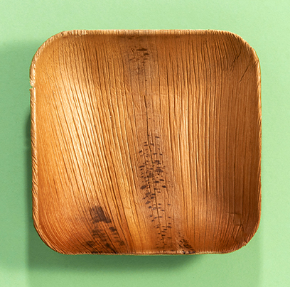 Arcea Leaf Plate ( Supari Paat Ko Plate ) Deep Square Bowl 17.5 cm 15 pcs of Pack